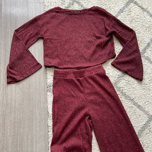 Fore Ribbed Burgundy Set